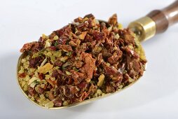 A ready-made mix of bulgur with dried vegetables and spices