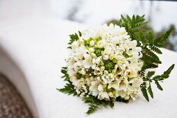 Bridal bouquet of white anemones