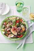 A salad of barbecued vegetables with egg