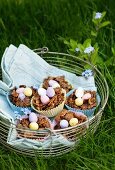 Chocolate cornflake nests for Easter