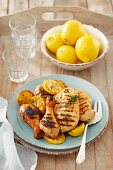 Grilled chicken with lemons