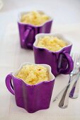 Three cups of lemon risotto with saffron