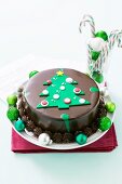 Mint chocolate cake for Christmas