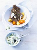 Prime boiled beef with apple and horseradish sauce