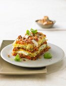 Lasagne with mince and basil