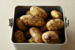 New potatoes (Jersey Royals), washed