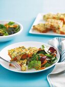 Frittata with sweet potatoes and salmon
