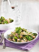 Rice with green vegetables and tuna