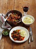 Osso buco (stewed cross-cut veal shin) with mashed potato