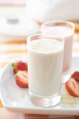 Strawberry buttermilk and a banana shake