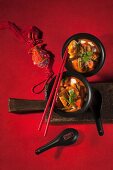 Thailändisches Fischcurry mit Kürbis und Bohnen