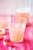 Rhubarb spritzer in a glass