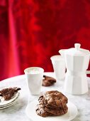 Chocolate biscuits and coffee
