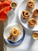 Xerotigana (deep fried pastry with honey syrup and sesame seeds, Crete)