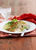 Salmon fillet with a herb crust