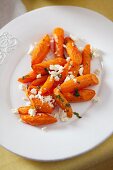 Roasted carrots with feta and parsley