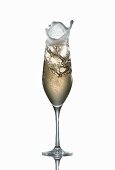Champagne splashing out of a glass