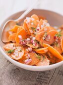 Carrot salad with red onions and dill