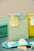 Paper bags with hand-crafted gift tags