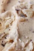 The texture of home-made stracciatella ice cream as a background