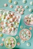 Pastel coloured meringue dots