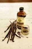 Vanilla pods, vanilla mark and vanilla extract