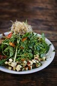 Blattsalat mit geräuchertem Tofu