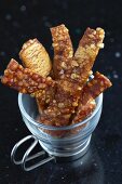 Crispy pork crackling as a snack