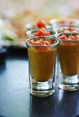 Gazpacho in shot glasses