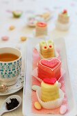 Assorted petit fours and sugar egg