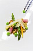 Spring vegetables with fried potatoes