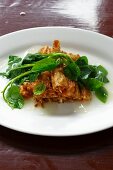 Tofu skin rolls with Malabar spinach