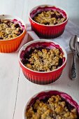 Individual berry crumbles