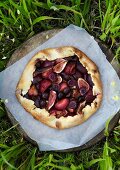 Cherry, fig and plum galette