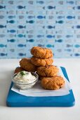 Fish cakes with mayonnaise