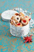 Almond biscuits with candied fruits for Christmas