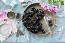 An arrangement of blackberries