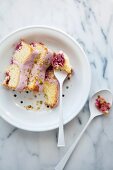 Polenta & lemon cake with raspberries
