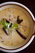Coconut Thai Soup with Mushroom, Chili and Cilantro