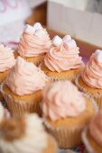 Cupcakes mit Buttercreme und Marshmallows