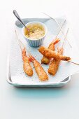 Coconut prawns with a spicy dip