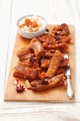 Pot-roasted pork ribs with anise, ginger and garlic