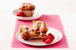 White chocolate and raspberry muffins for Valentine's Day