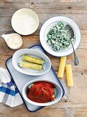 Cannelloni with spinach and ricotta (uncooked)
