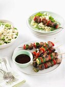 Beef skewers with couscous