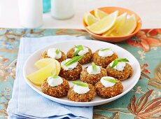 Falafel with tzatziki and lemon