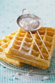 Waffles with icing sugar