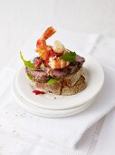 Surf and turf on bread