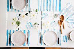Table set with handmade placemats & coasters