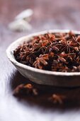 Star anise in a small bowl